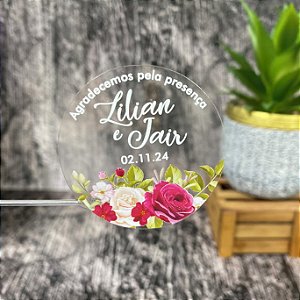 Adesivo Casamento Flores Impressão Branca