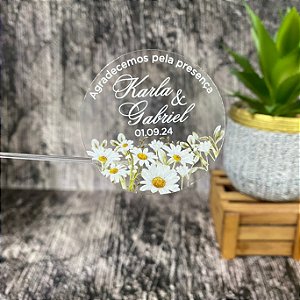 Adesivo Casamento Flores Impressão Branca