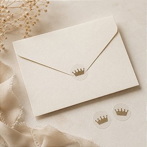 Mini Lacre Dourado Coroa para Convites
