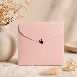 Mini Lacre Transparente Borboleta Preta para Papelaria