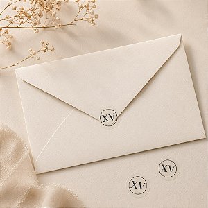 Mini Lacre Transparente XV Preto para Convites de 15 Anos