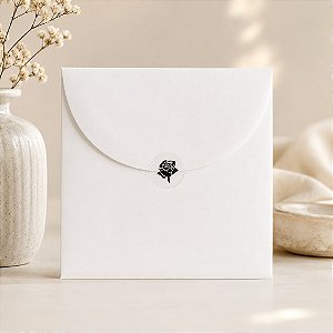 Mini Lacre Transparente Rosas Pretas para Lembrancinhas