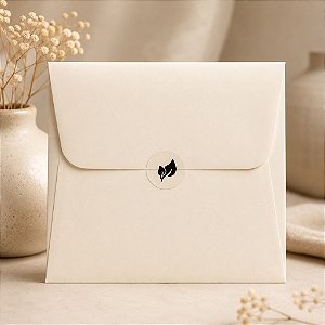 Mini Lacre Transparente Folhas Pretas para Envelopes