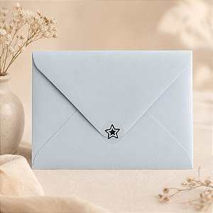 Mini Lacre Transparente Estrelas Pretas para Papelaria