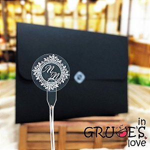 Mini lacre Monogramas (branco) 100 unidades