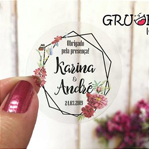 Adesivo Floral Geométrico 4,5x5cm (50 Un)