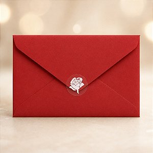 Mini Lacre Transparente Rosas Brancas para Papelaria