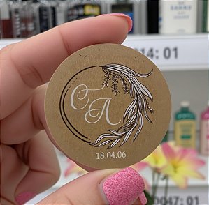 Adesivo Kraft Impressão Branca e Preta