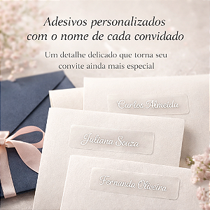 Adesivo Personalizado com Nome dos Convidados para Convites