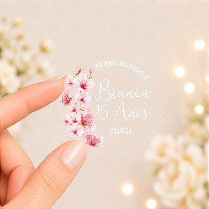Adesivo para Lembrancinha Coleção Flores Rosas
