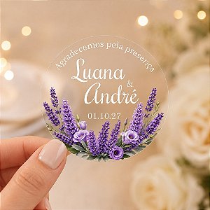 Adesivo para Lembrancinha Coleção Flores Lilás