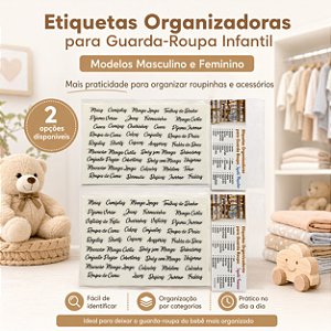 Etiquetas Organizadoras para Roupas e Enxoval Infantil