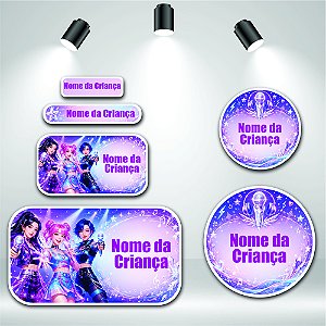 Kit de Etiquetas Escolares - Guerreiras Pop Neon