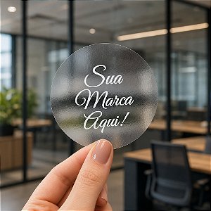 Adesivo Transparente Personalizado com Sua Logo – Impressão Branca e Colorida