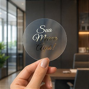 Adesivo Transparente Personalizado com Sua Logo – Impressão Metalizada