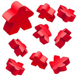 Conjunto de Meeple Vermelho