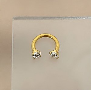 PIERCING FERRADURA MINI ZIRCÔNIA HASTE AÇO 316L 6MM SEMIJOIA PARA ATUALIZAÇÃO ⭐️