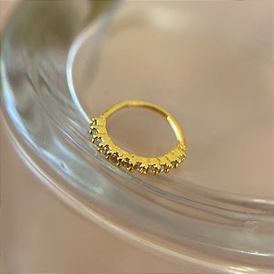 PIERCING NARIZ ARGOLINHA 8MM ZIRCÔNIA FOLHEADO A OURO 18K SEMIJOIA PARA ATUALIZAÇÃO⭐️