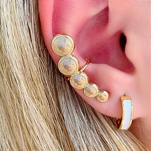 PIERCING FAKE FILEIRA BOLINHAS FOLHEADO A OURO 18K SEMIJOIA⭐