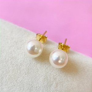 BRINCO PÉROLA DELICADA M FOLHEADO A OURO 18K⭐