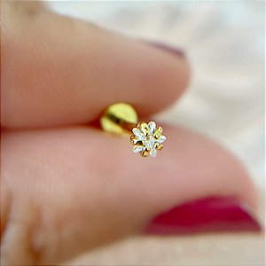 PIERCING CARTILAGEM PONTO DE LUZ ESTRELA ZIRCÔNIA 8MM HASTE AÇO 316L FOLHEADO A OURO 18K SEMIJOIA PARA ATUALIZAÇÃO⭐️