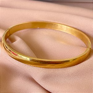 PULSEIRA / BRACELETE FIO LISO DOURADO AÇO 316L