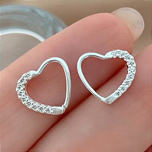 PIERCING CARTILAGEM CORAÇÃO LATERAL ZIRCÔNIAS PRATA 925 8MM SEMIJOIA PARA PERFURAÇÃO E ATUALIZAÇÃO ⭐️