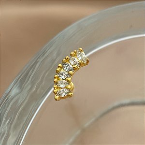 PIERCING CARTILAGEM ZIRCÔNIAS 6MM HASTE AÇO 316L FOLHEADO A OURO 18K SEMIJOIA PARA ATUALIZAÇÃO⭐️