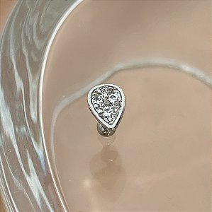 PIERCING CARTILAGEM GOTA ZIRCÔNIAS 6MM HASTE AÇO 316L FOLHEADO A RÓDIO SEMIJOIA PARA ATUALIZAÇÃO⭐️