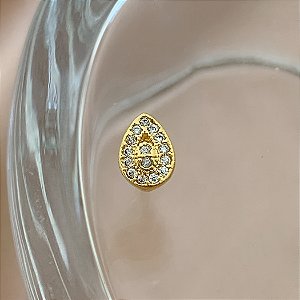 PIERCING TRÁGUS / CARTILAGEM GOTA ZIRCÔNIAS 6MM HASTE AÇO 316L FOLHEADO A OURO 18K SEMIJOIA PARA ATUALIZAÇÃO⭐️