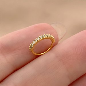 PIERCING NARIZ ARGOLINHA ZIRCÔNIAS 8MM FOLHEADO A OURO 18K SEMIJOIA⭐️