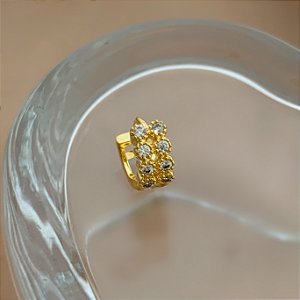 PIERCING CARTILAGEM ARGOLINHA FILEIRAS BOLINHAS ZIRCÔNIAS 6MM AÇO 316L FOLHEADO A OURO 18K SEMIJOIA PARA ATUALIZAÇÃO⭐️