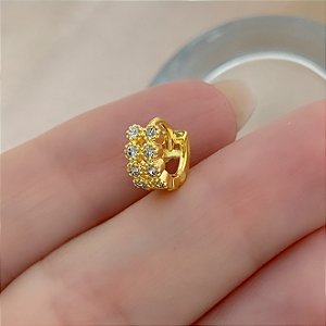 PIERCING CARTILAGEM ARGOLINHA FILEIRAS BOLINHAS ZIRCÔNIAS 6MM AÇO 316L FOLHEADO A OURO 18K SEMIJOIA PARA ATUALIZAÇÃO⭐️