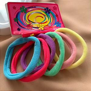 ELÁSTICO KIT PARA CABELOS COLORIDO G COM 6 UNIDADES