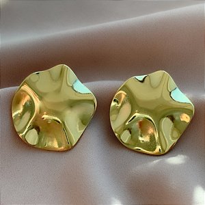 BRINCO CÍRCULO ORGÂNICO DOURADO AÇO 316L⭐️