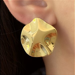 BRINCO CÍRCULO ORGÂNICO DOURADO AÇO 316L⭐️