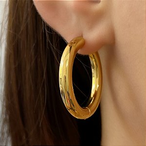 BRINCO ARGOLA BOLEADA FECHADA M DOURADO  AÇO 316L⭐️