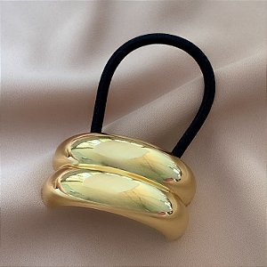 ELÁSTICO HAIR CUFF COM METAL MEIA LUA DUPLO BOLEADO