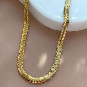 COLAR CORRENTE COBRA 5MM DOURADO AÇO 316L⭐️