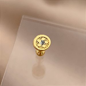 PIERCING CARTILAGEM CÍRCULO FLORZINHA 6MM HASTE AÇO 316L FOLHEADO A OURO 18K SEMIJOIA PARA ATUALIZAÇÃO⭐️