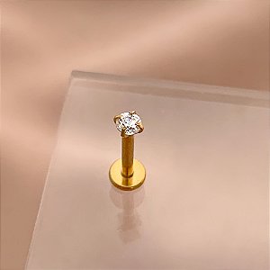 PIERCING TRÁGUS / CARTILAGEM PONTO DE LUZ 8MM HASTE AÇO 316L FOLHEADO A OURO 18K SEMIJOIA PARA ATUALIZAÇÃO⭐️