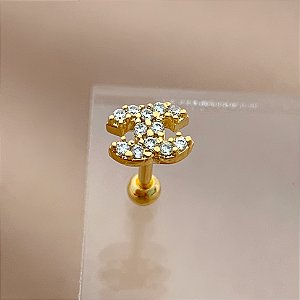 PIERCING CARTILAGEM INSPIRATION 6MM HASTE AÇO 316L FOLHEADO A OURO 18K SEMIJOIA PARA ATUALIZAÇÃO⭐️