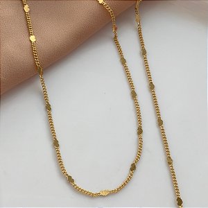COLAR MINI CORAÇÕES 30CM FOLHEADO A OURO 18K⭐️