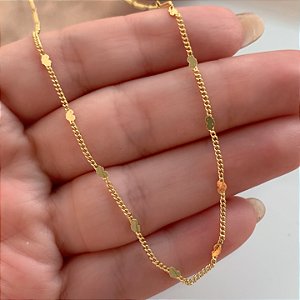 COLAR MINI CORAÇÕES 30CM FOLHEADO A OURO 18K⭐️