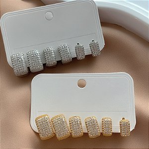 BRINCO KIT ARGOLINHAS ZIRCÔNIAS LILLY BIJU