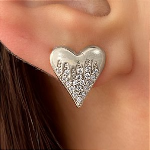 BRINCO CORAÇÃO ZIRCÔNIAS MINI BIJU