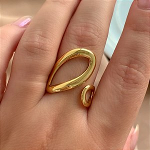 ANEL REGULÁVEL GOTAS VAZADAS DOURADO AÇO 316L⭐️