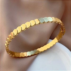 PULSEIRA BOLINHAS SOBREPOSTAS DOURADO AÇO 316L PREMIUM⭐️