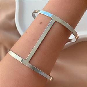 PULSEIRA / BRACELETE BORDA FIO LISO ACHATADO BIJU