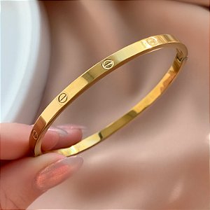 PULSEIRA DESENHADA FINA DOURADO AÇO 316L⭐️